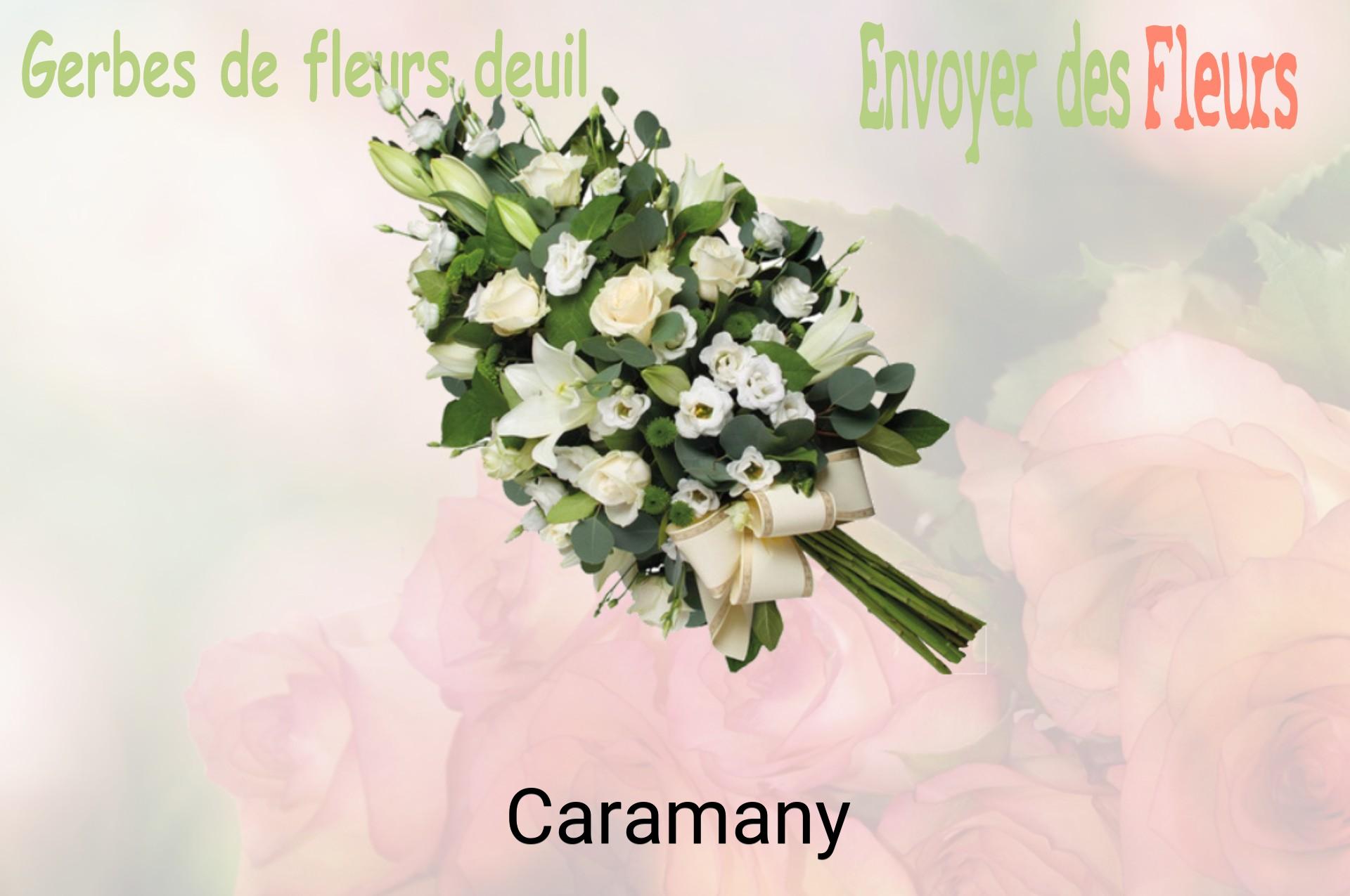 Gerbe de fleurs de deuil livrée à Caramany